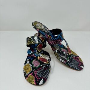 NWOB Vince Camuto Moentha Colorful Snake‎ Print kitten heels-  Size 7.5
